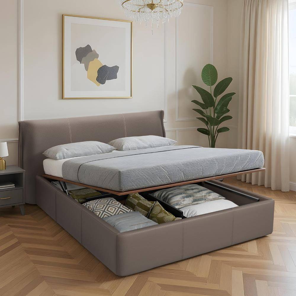 Celestra Queen Size Hydraulic Storage Upholstered Bed (78x60 inch)