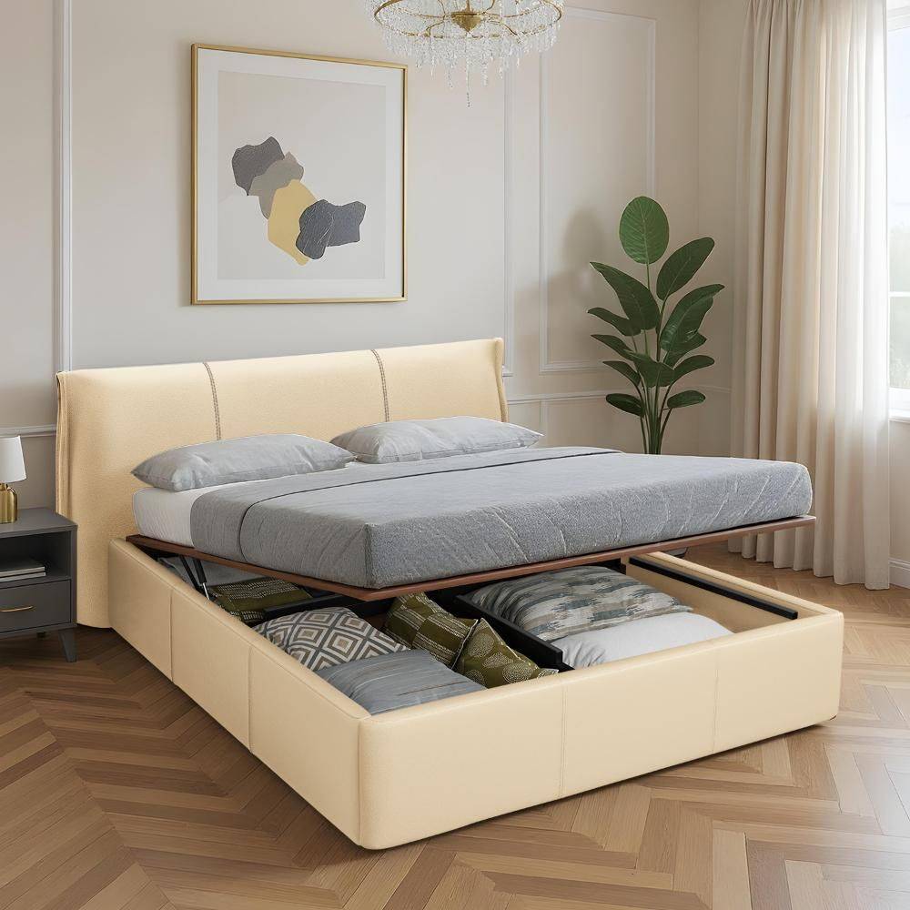 Celestra Queen Size Hydraulic Storage Upholstered Bed (78x60 inch)