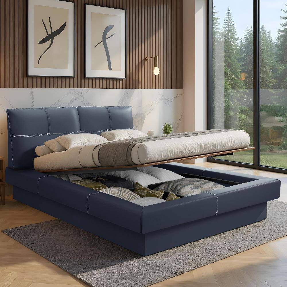 Lumelle Queen Size Hydraulic Storage Upholstered Bed (78x60 inch)