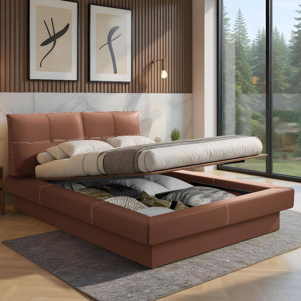Lumelle Queen Size Hydraulic Storage Upholstered Bed (78x60 inch)