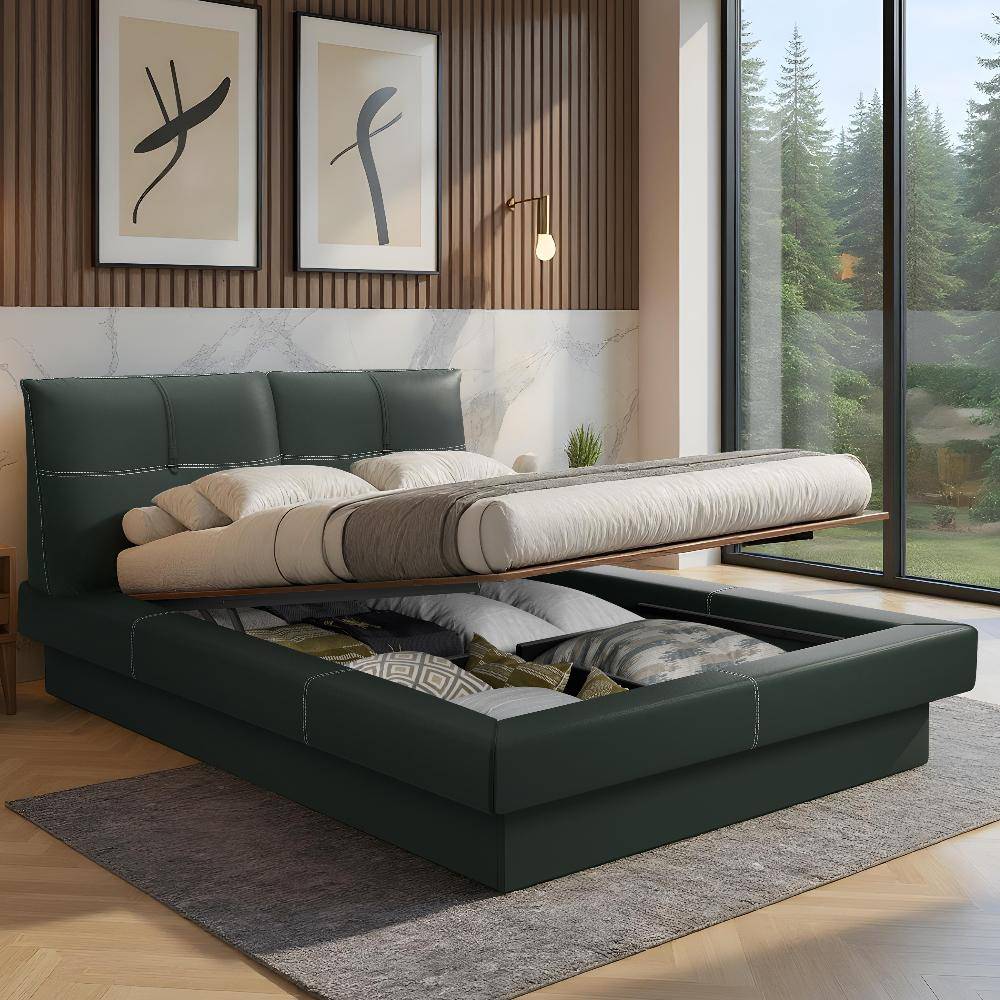 Lumelle Queen Size Hydraulic Storage Upholstered Bed (78x60 inch)