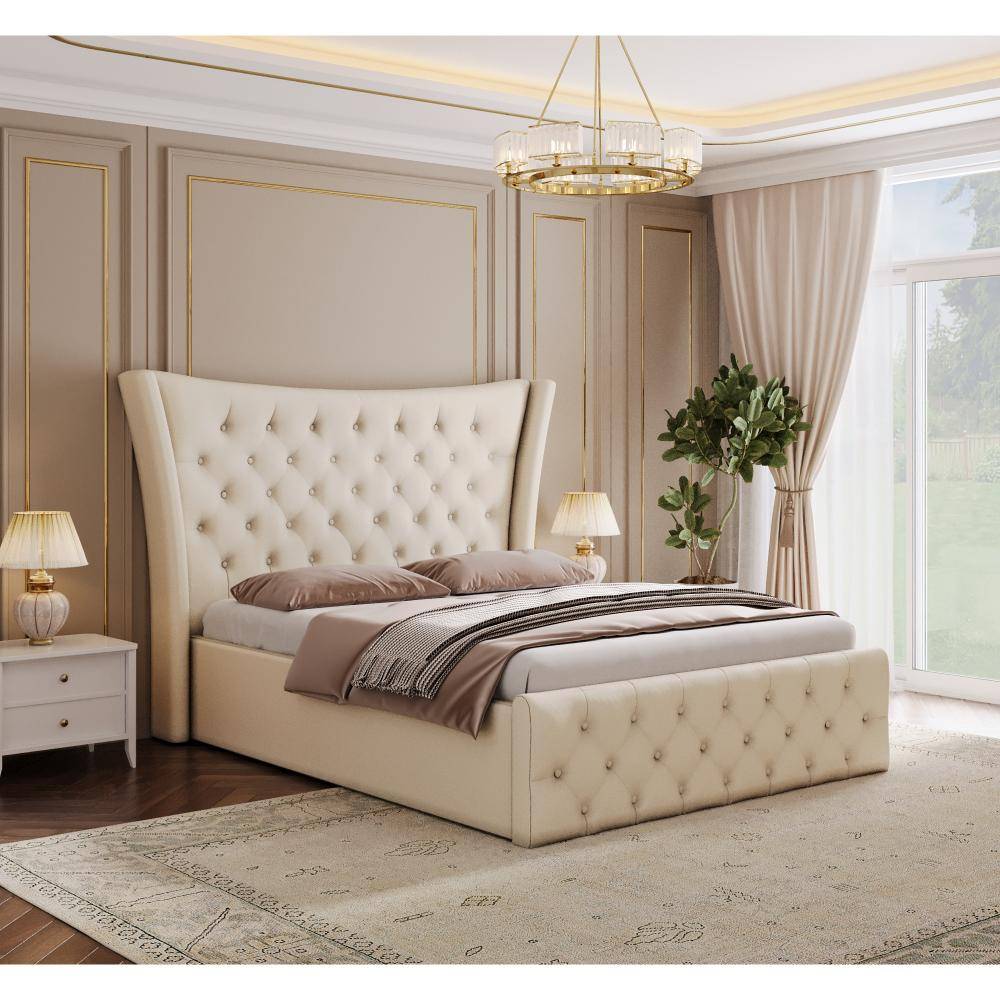Lovejoy Hydraulic Queen Size Upholstered Bed (78x60 inch)
