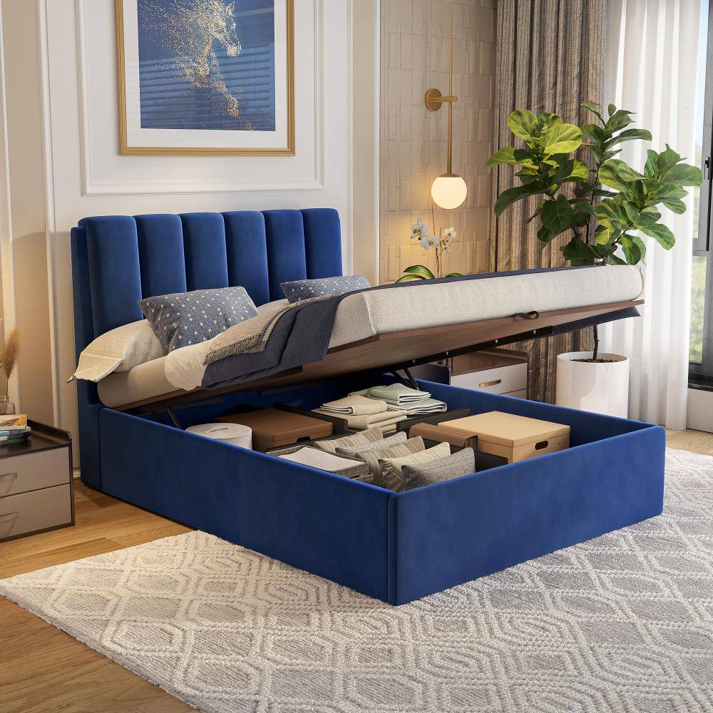 Antho Queen Size Hydraulic Upholstered Bed (78x60 inch)