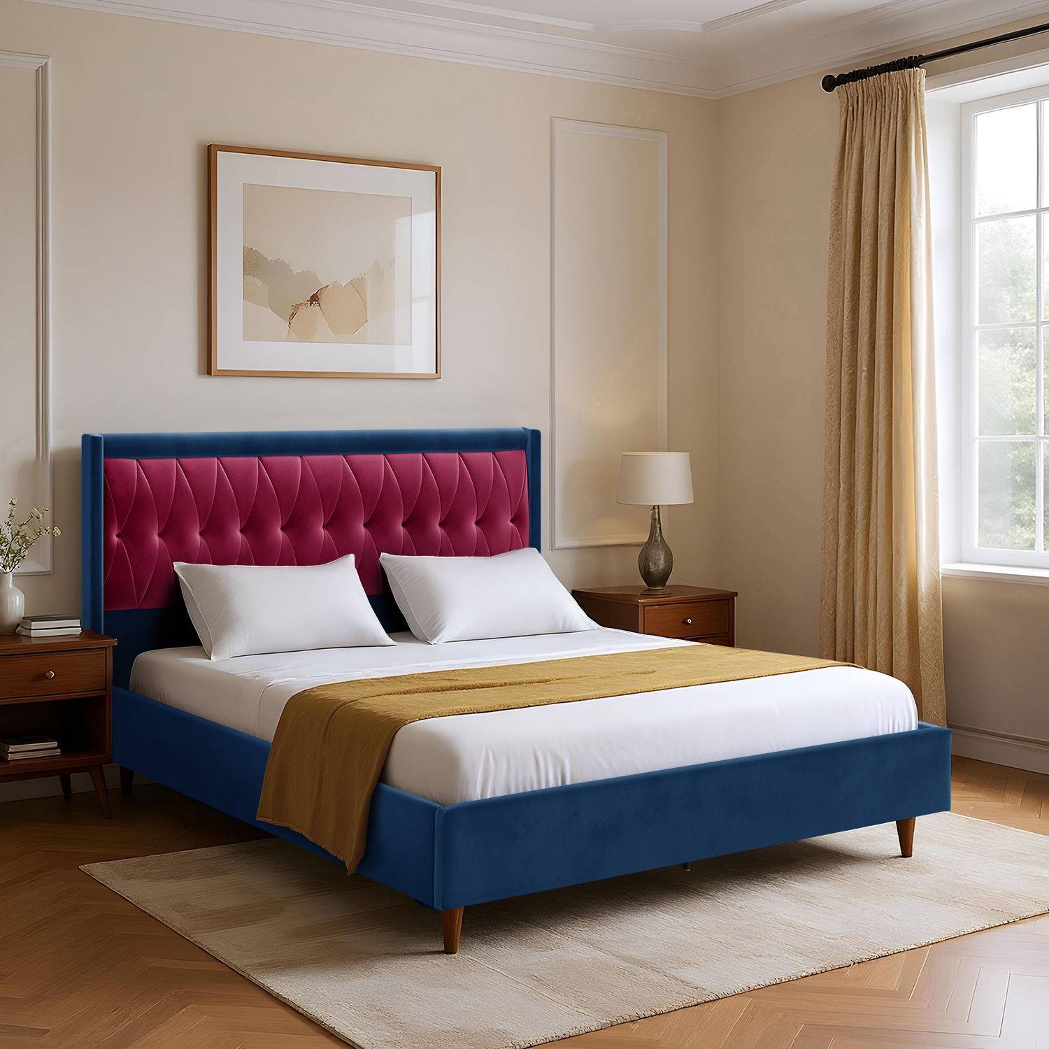 Asterion Queen Size Non Storage Upholstered Bed (78x60 inch)