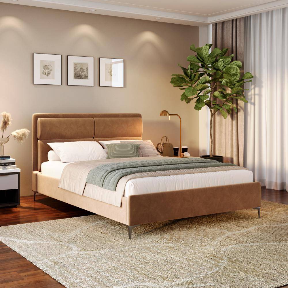 Zewail Without Storage Queen Size Upholstered Bed (78x60 inch)