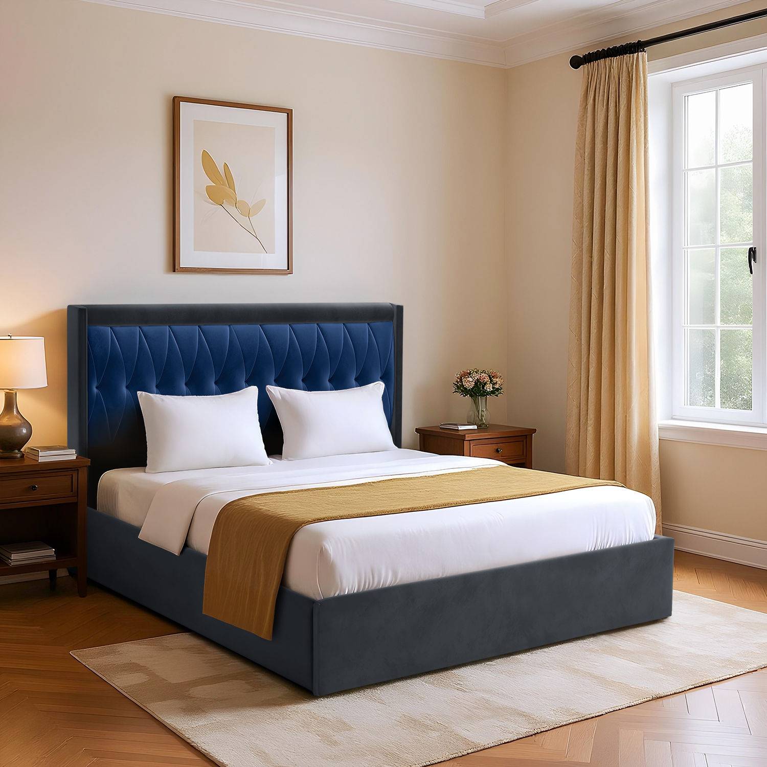 Asterion Queen Size Storage Upholstered Bed (78x60 inch)