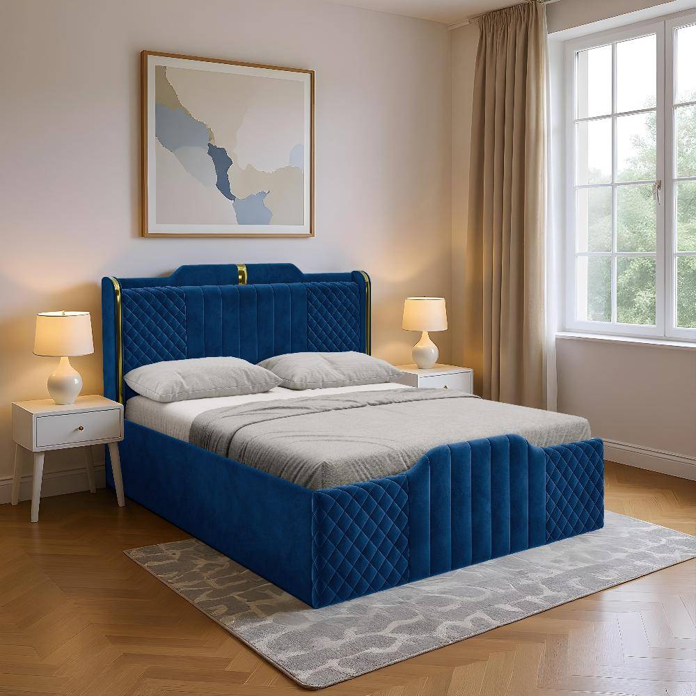 Velura Queen Size Storage Upholstered Bed (78x60 inch)