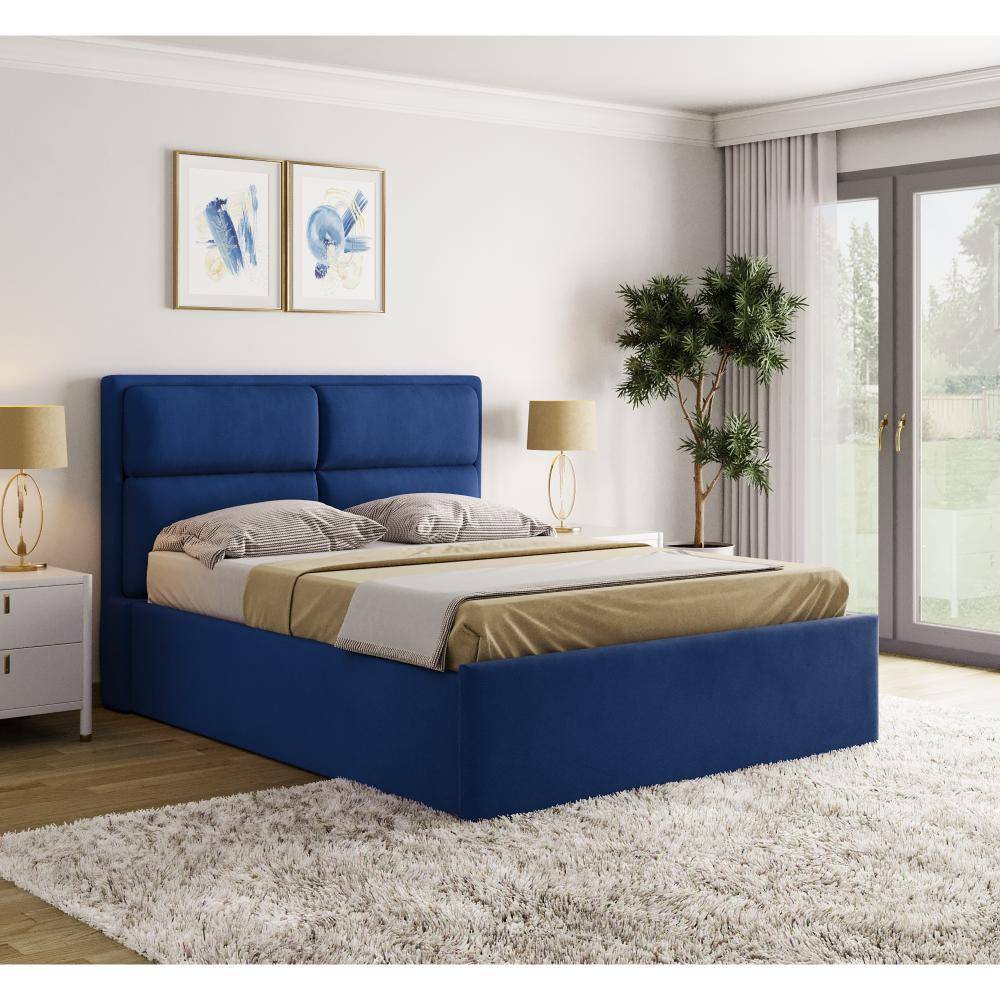 Zewail Hydraulic Queen Size Upholstered Bed (78x60 inch)