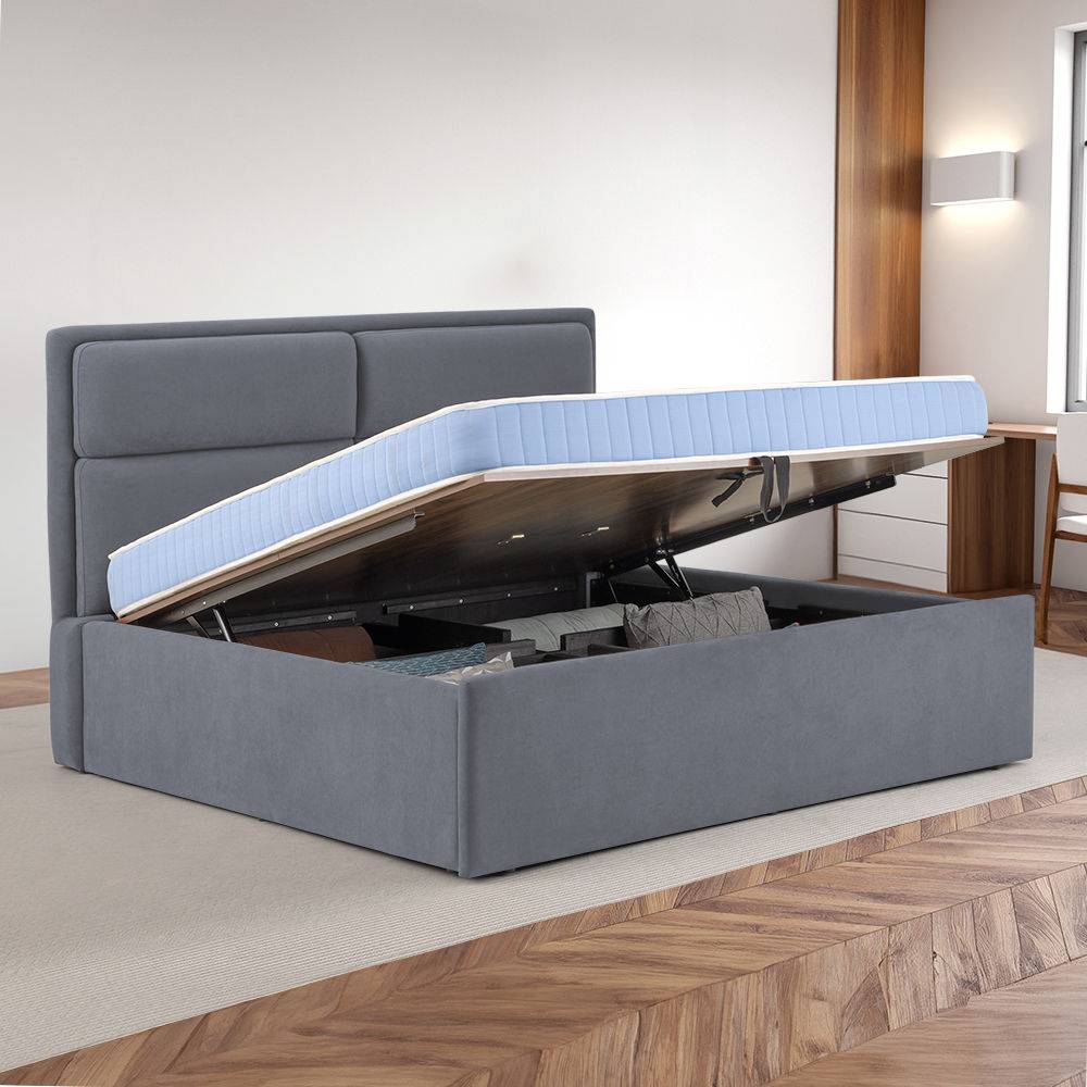 Zewail Hydraulic Queen Size Upholstered Bed (78x60 inch)