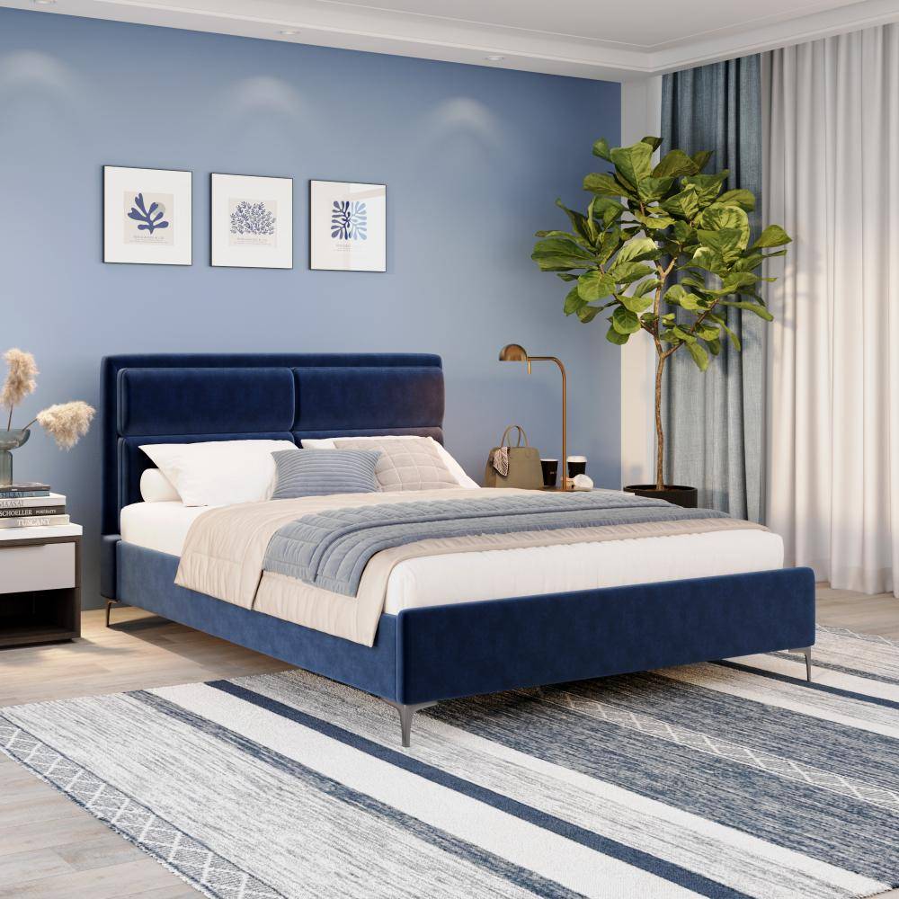 Zewail Without Storage Queen Size Upholstered Bed (78x60 inch)