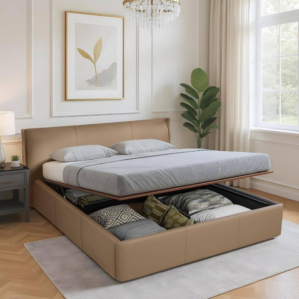 Celestra King Size Hydraulic Storage Upholstered Bed (78x72 inch)