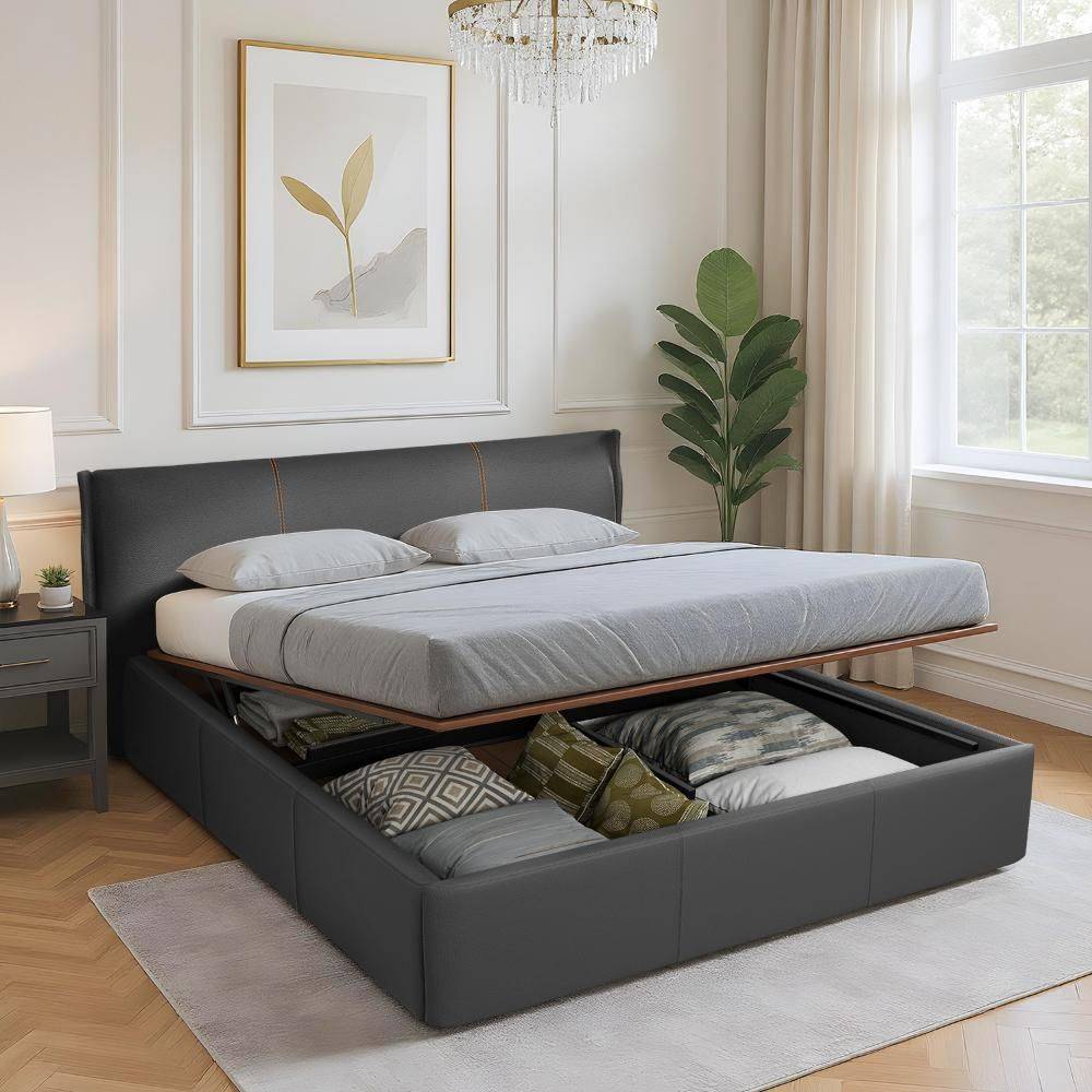 Celestra King Size Hydraulic Storage Upholstered Bed (78x72 inch)