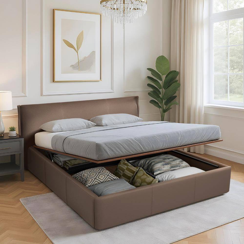 Celestra King Size Hydraulic Storage Upholstered Bed (78x72 inch)