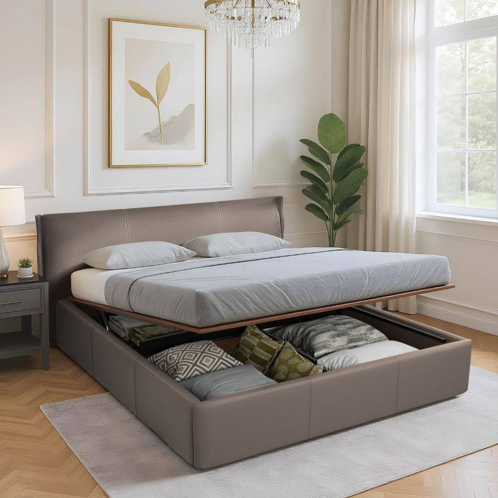 Celestra King Size Hydraulic Storage Upholstered Bed (78x72 inch)