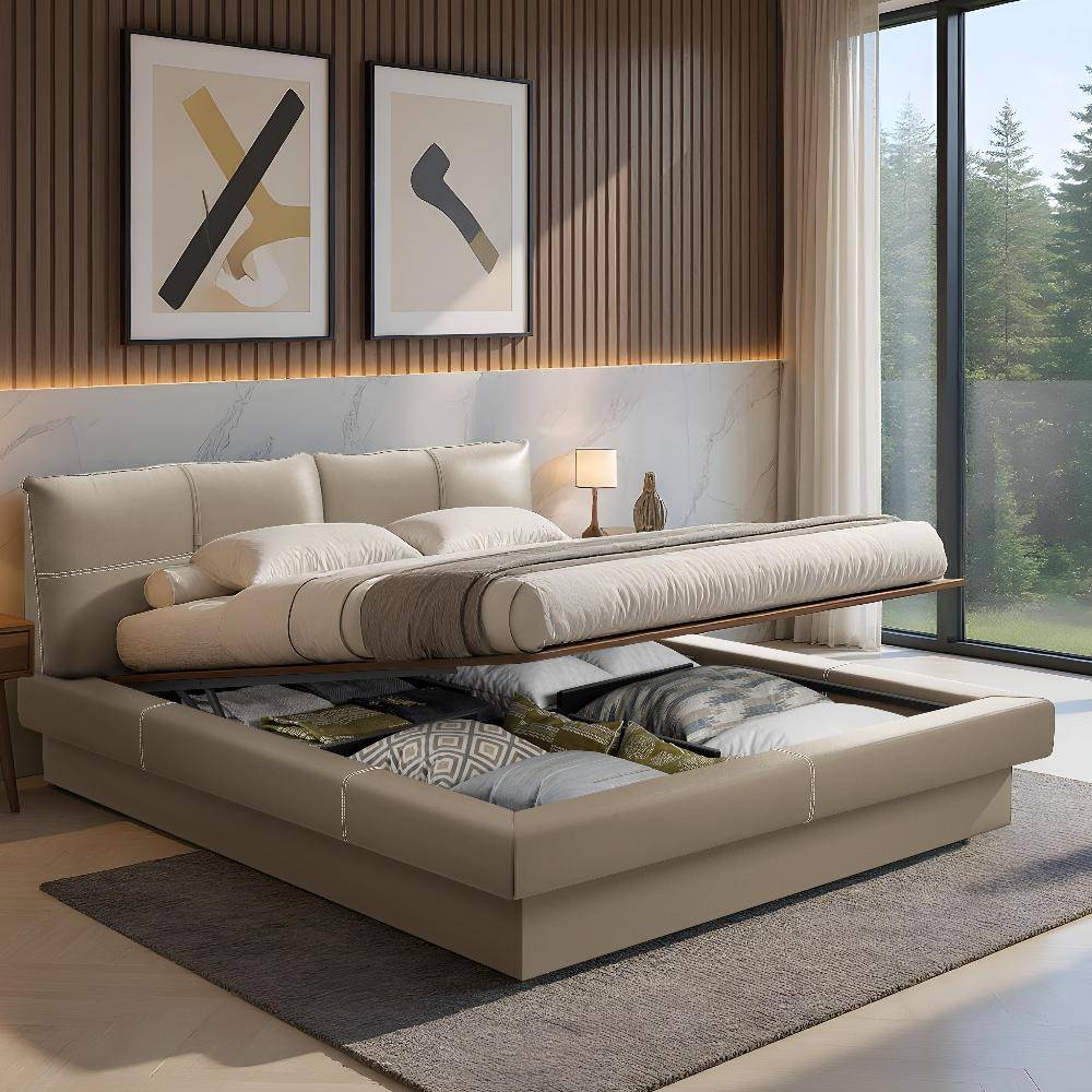 Lumelle King Size Hydraulic Storage Upholstered Bed (78x72 inch)