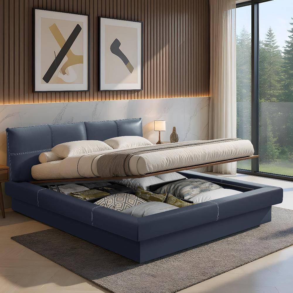 Lumelle King Size Hydraulic Storage Upholstered Bed (78x72 inch)