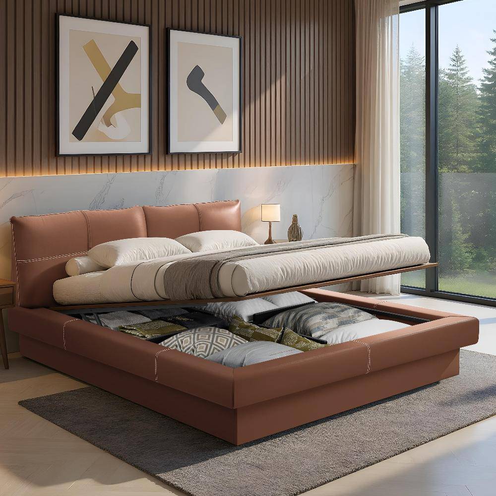 Lumelle King Size Hydraulic Storage Upholstered Bed (78x72 inch)