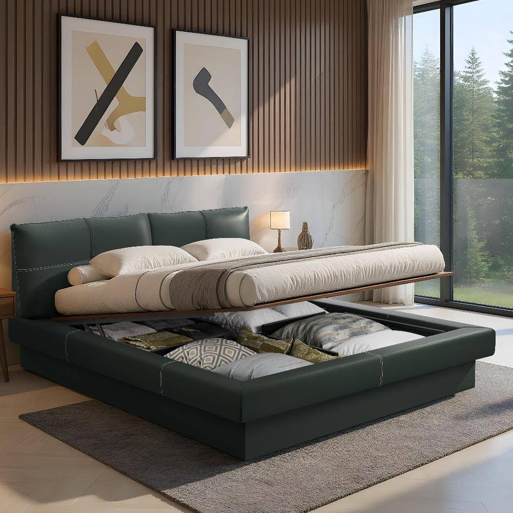 Lumelle King Size Hydraulic Storage Upholstered Bed (78x72 inch)