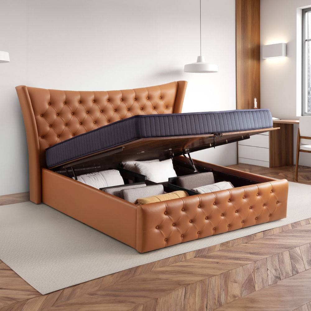 Lovejoy Hydraulic King Size Upholstered Bed (78x72 inch)