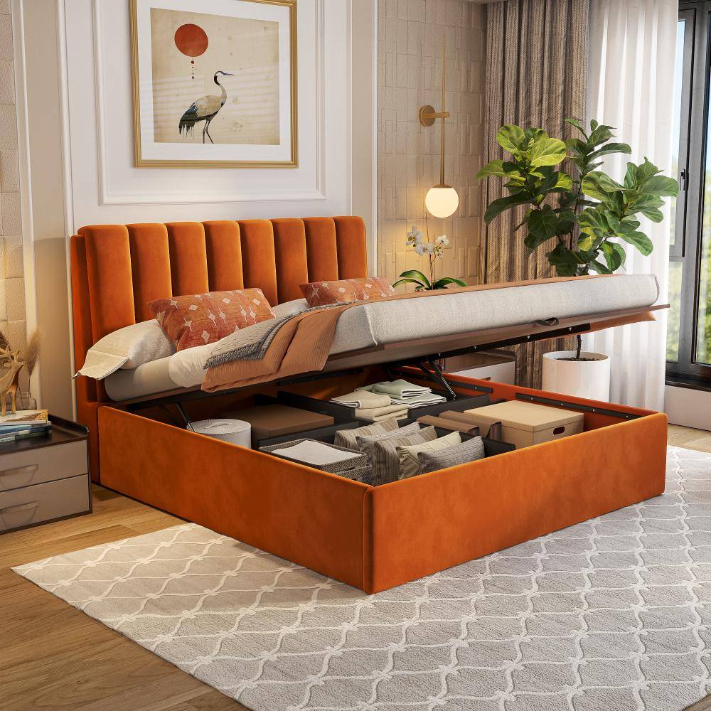 Antho King Size Hydraulic Upholstered Bed (78x72 inch)