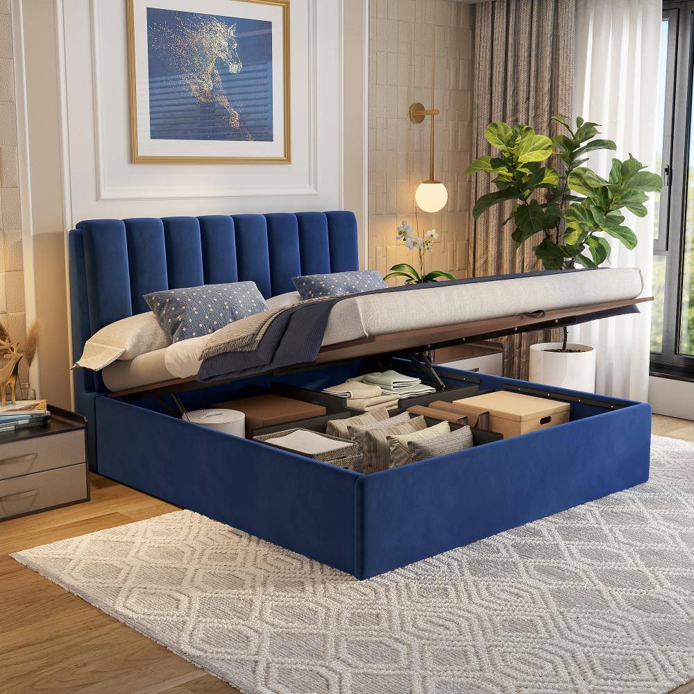 Antho King Size Hydraulic Upholstered Bed (78x72 inch)