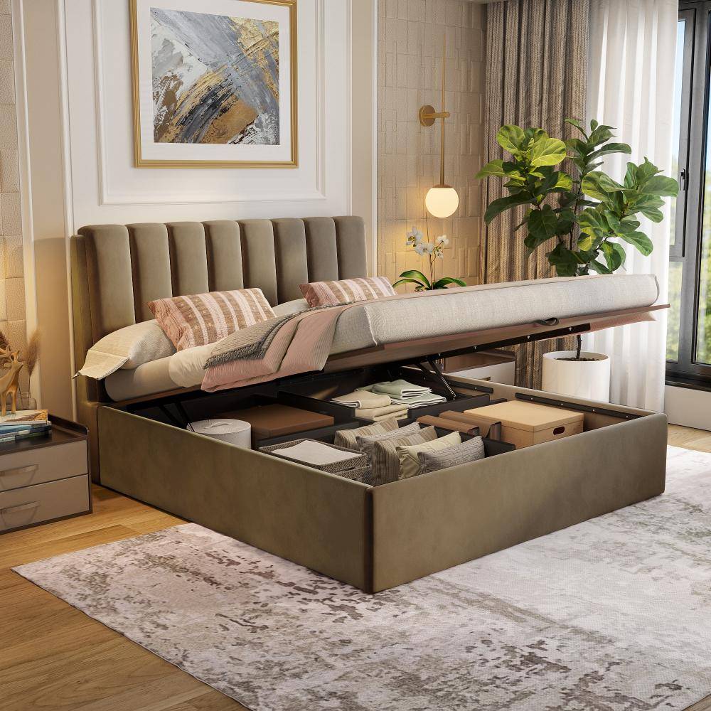Antho King Size Hydraulic Upholstered Bed (78x72 inch)