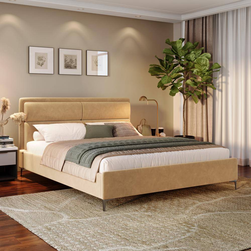 Zewail Without Storage King Size Upholstered Bed (78x72 inch)