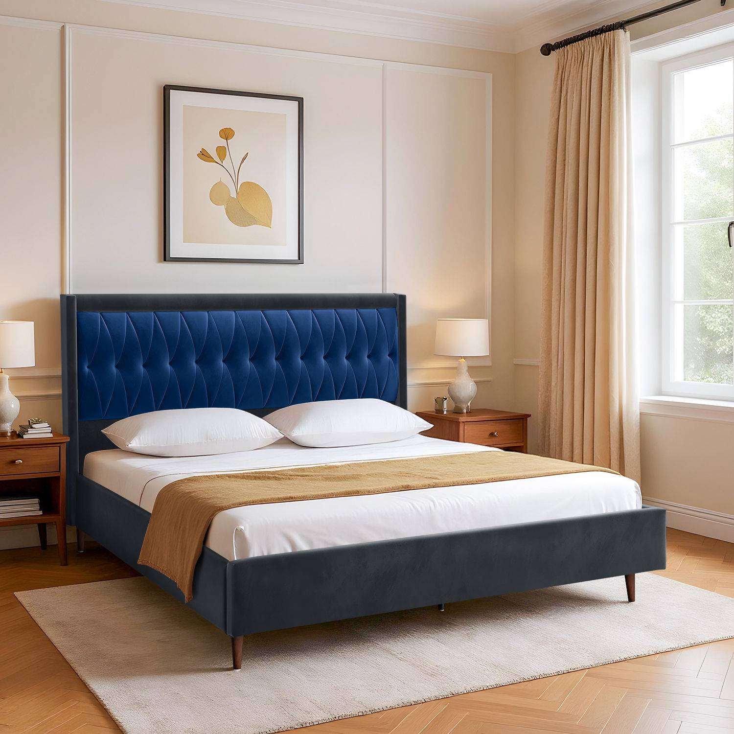 Asterion King Size Non Storage Upholstered Bed (78x72 inch)