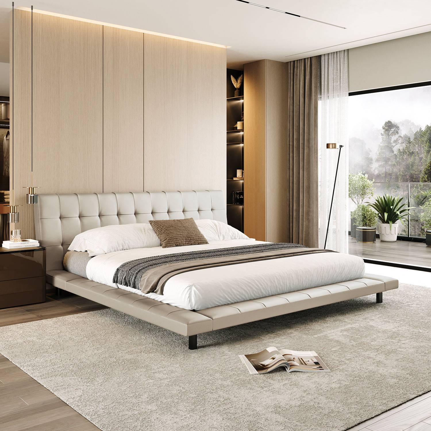 Somora King Size Non Storage Upholstered Bed (78x72 inch)