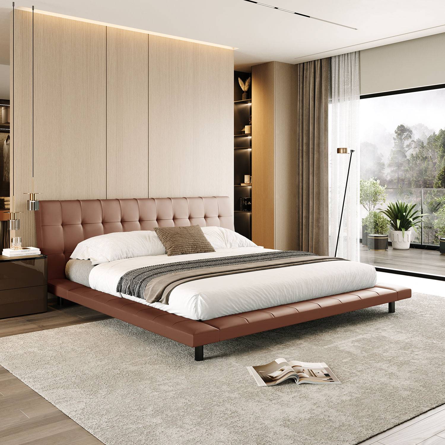 Somora King Size Non Storage Upholstered Bed (78x72 inch)