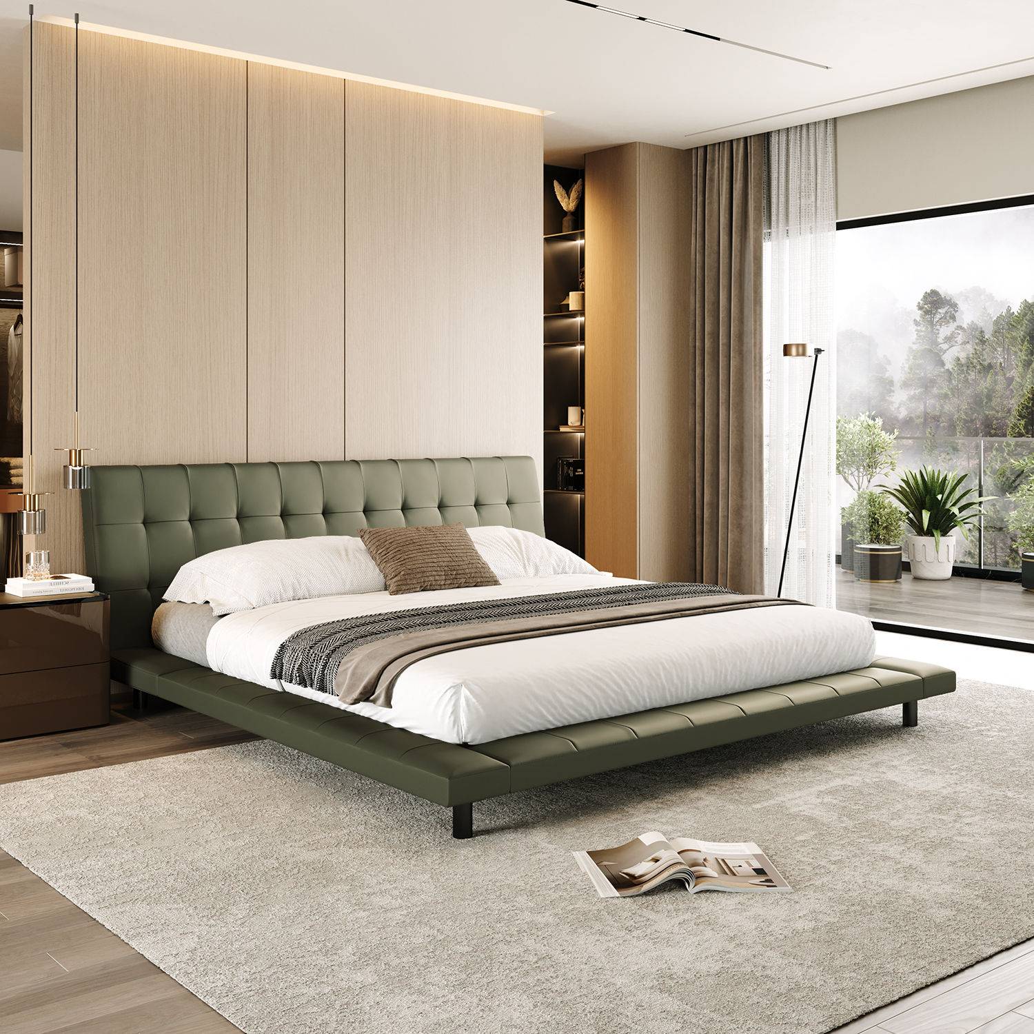 Somora King Size Non Storage Upholstered Bed (78x72 inch)