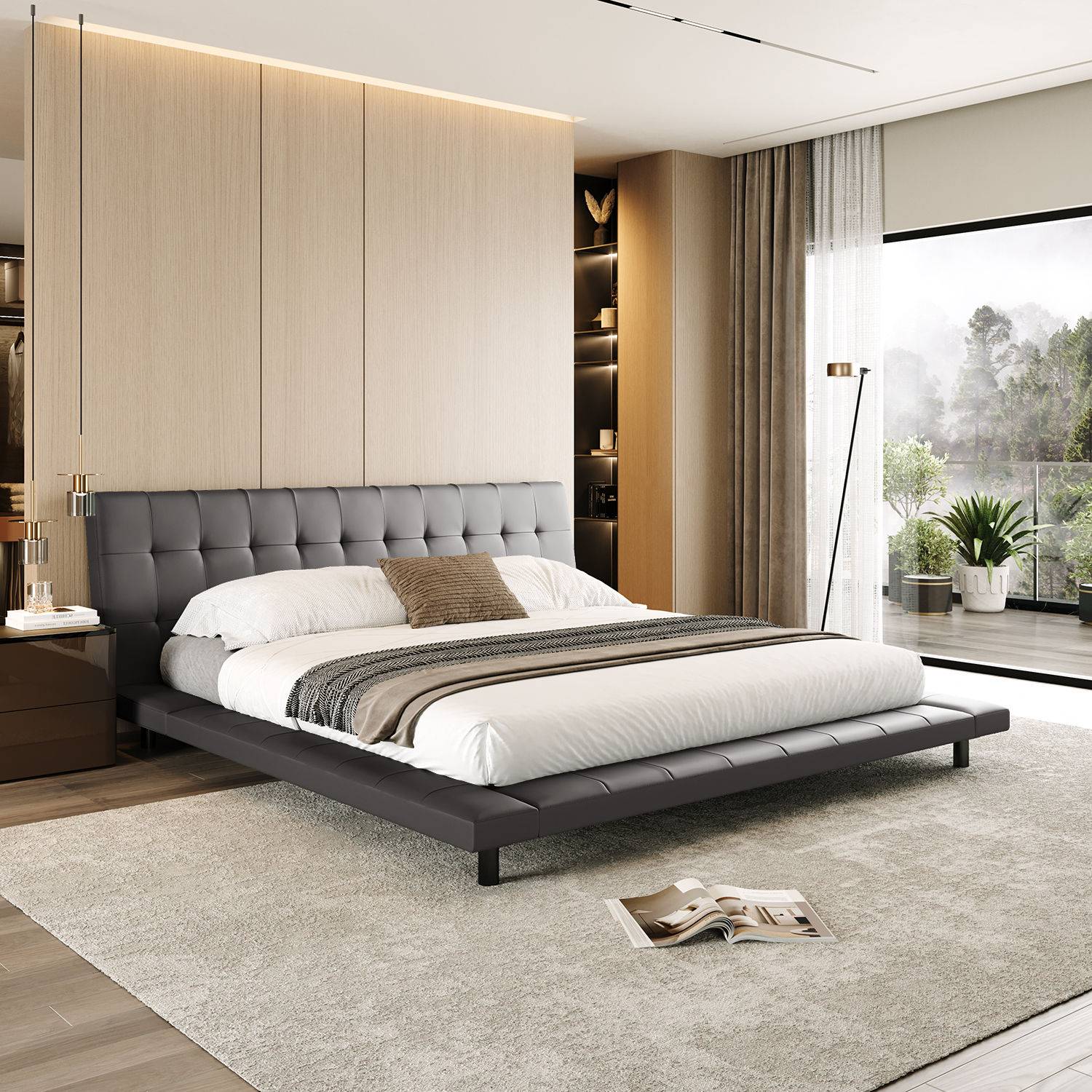 Somora King Size Non Storage Upholstered Bed (78x72 inch)