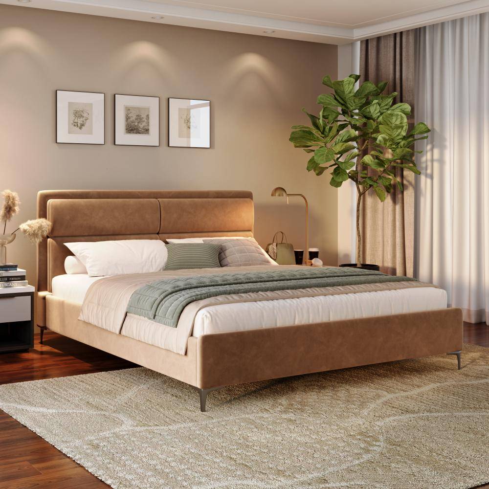 Zewail Without Storage King Size Upholstered Bed (78x72 inch)
