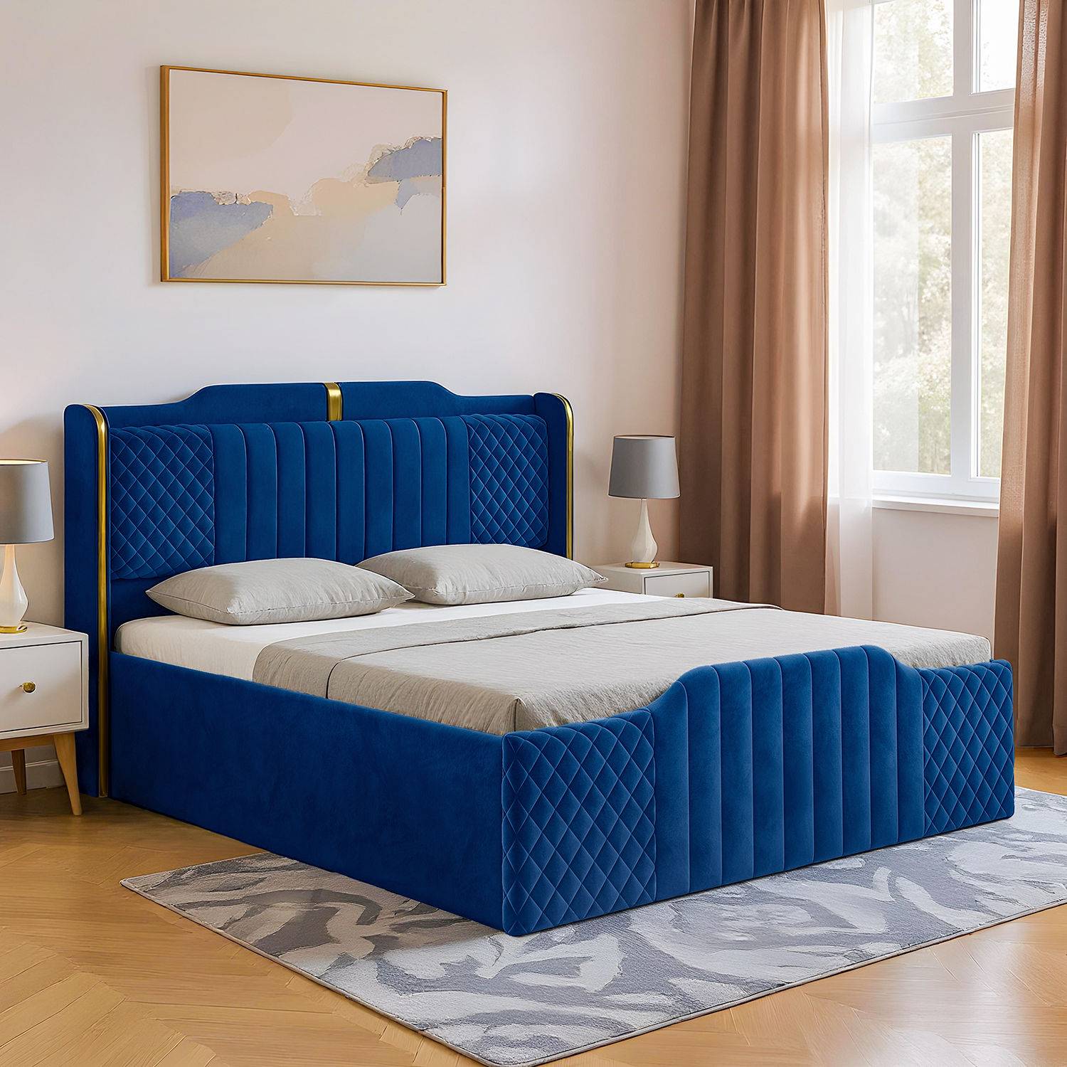 Velura King Size Storage Upholstered Bed (78x72 inch)