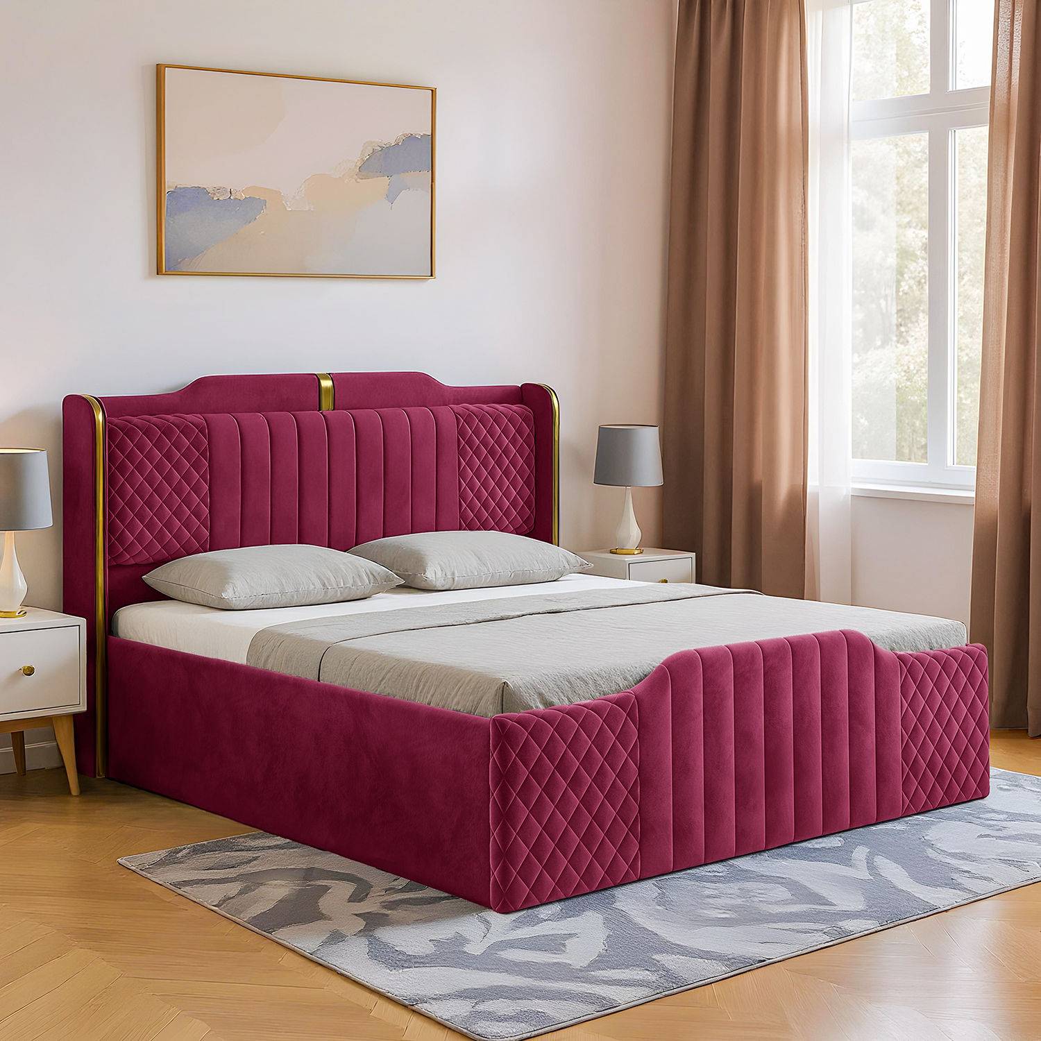 Velura King Size Storage Upholstered Bed (78x72 inch)