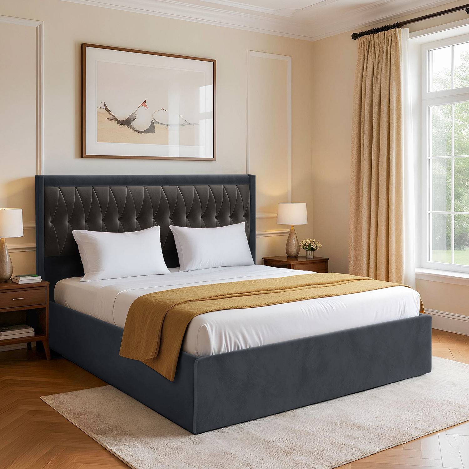 Asterion King Size Storage Upholstered Bed (78x72 inch)