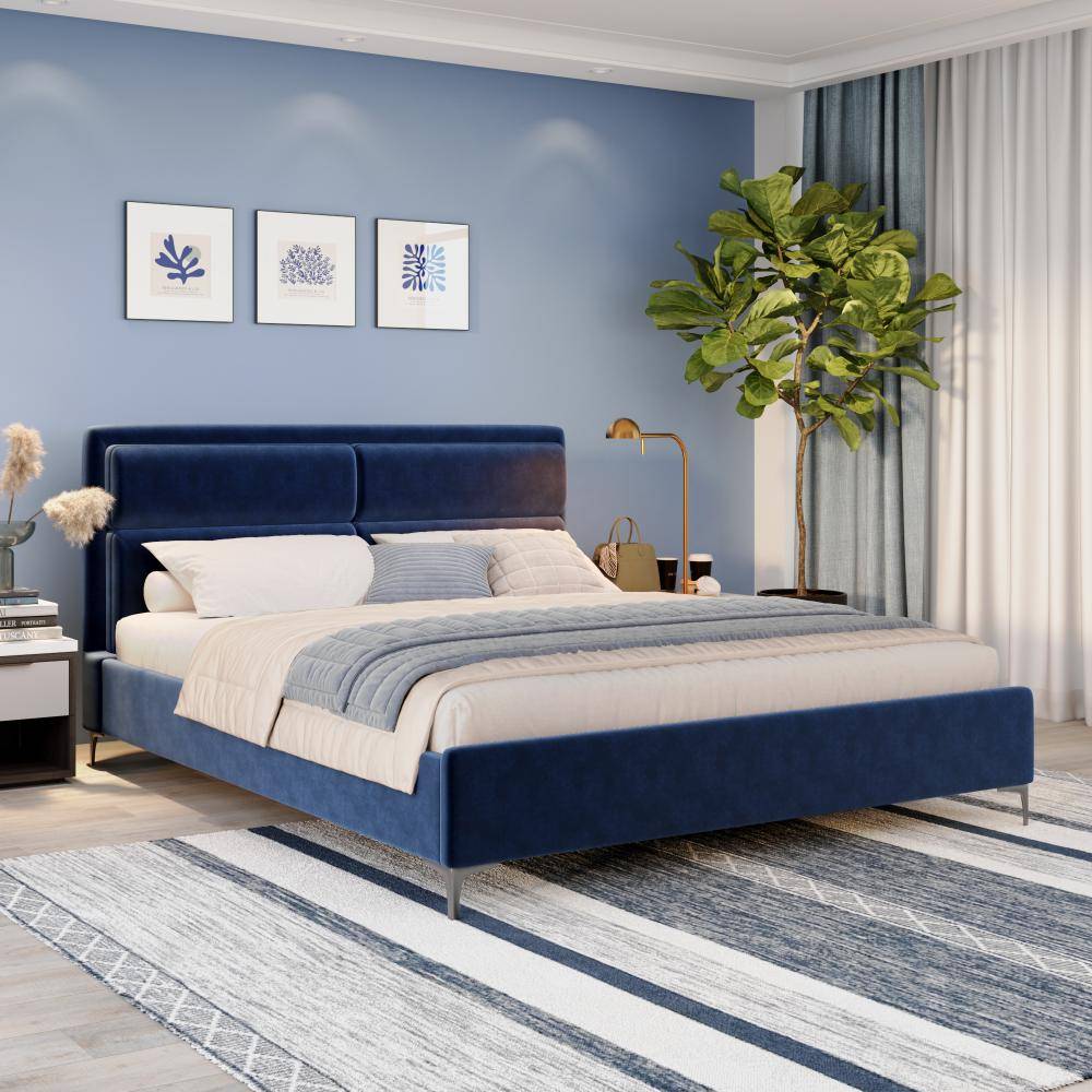 Zewail Without Storage King Size Upholstered Bed (78x72 inch)