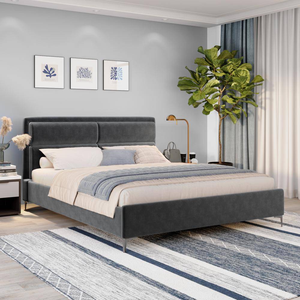 Zewail Without Storage King Size Upholstered Bed (78x72 inch)