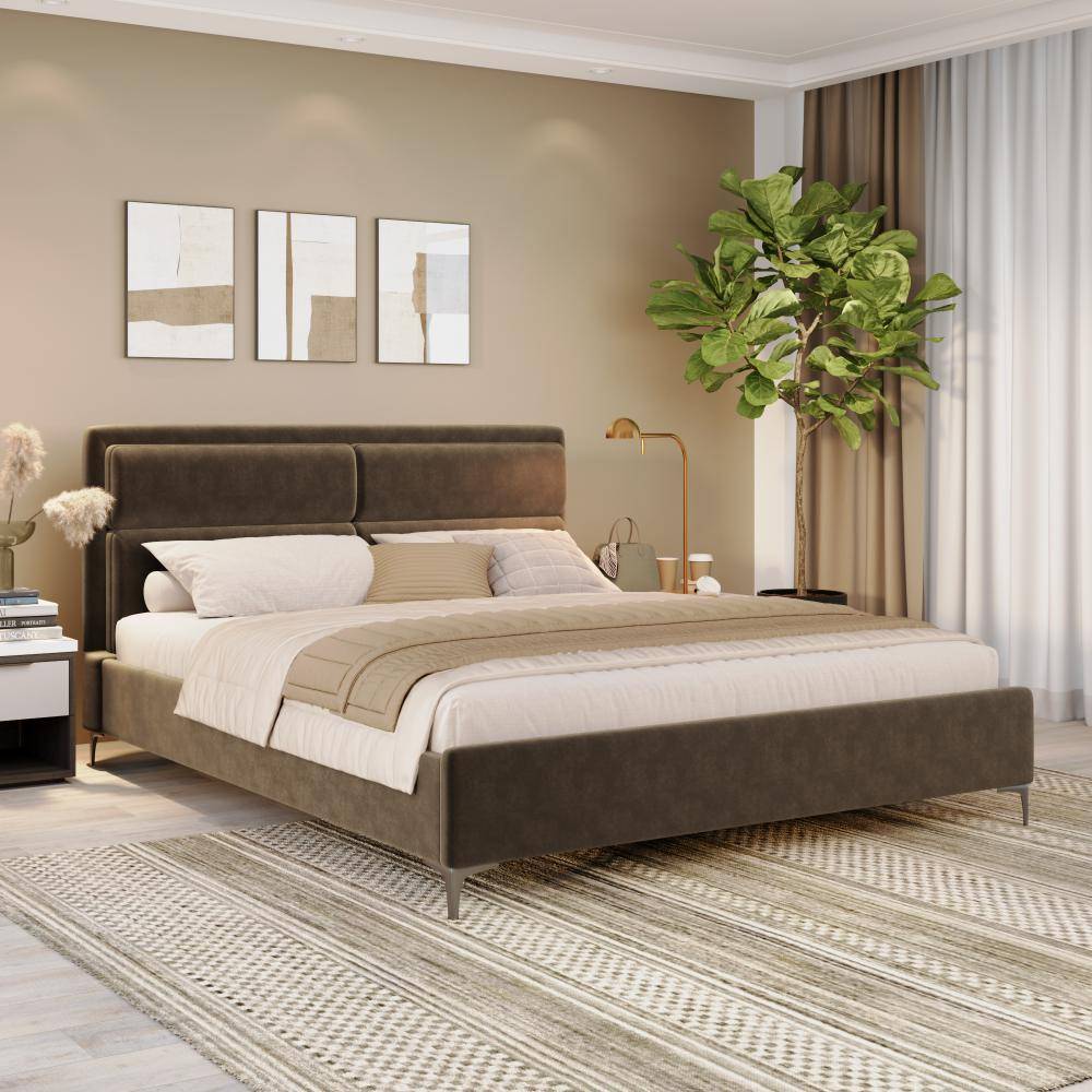 Zewail Without Storage King Size Upholstered Bed (78x72 inch)