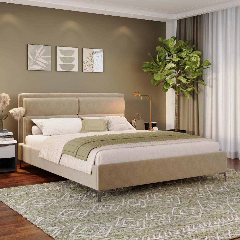 Zewail Without Storage King Size Upholstered Bed (78x72 inch)