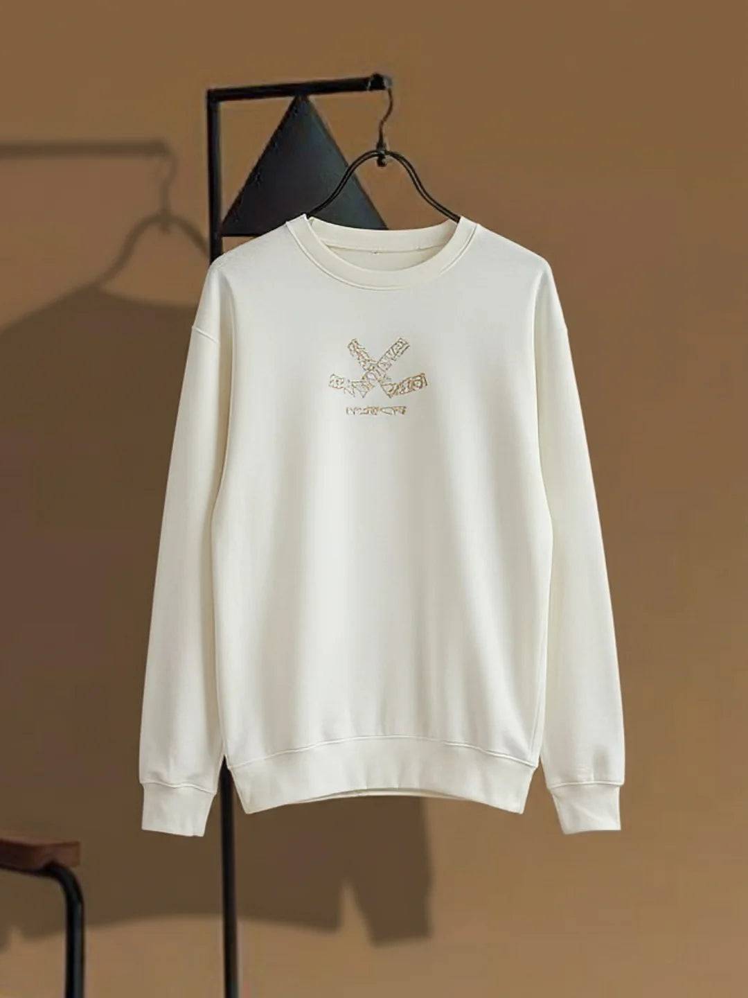 Men's Casual Branded Comfort Fit Sweatshirt  | Snow White