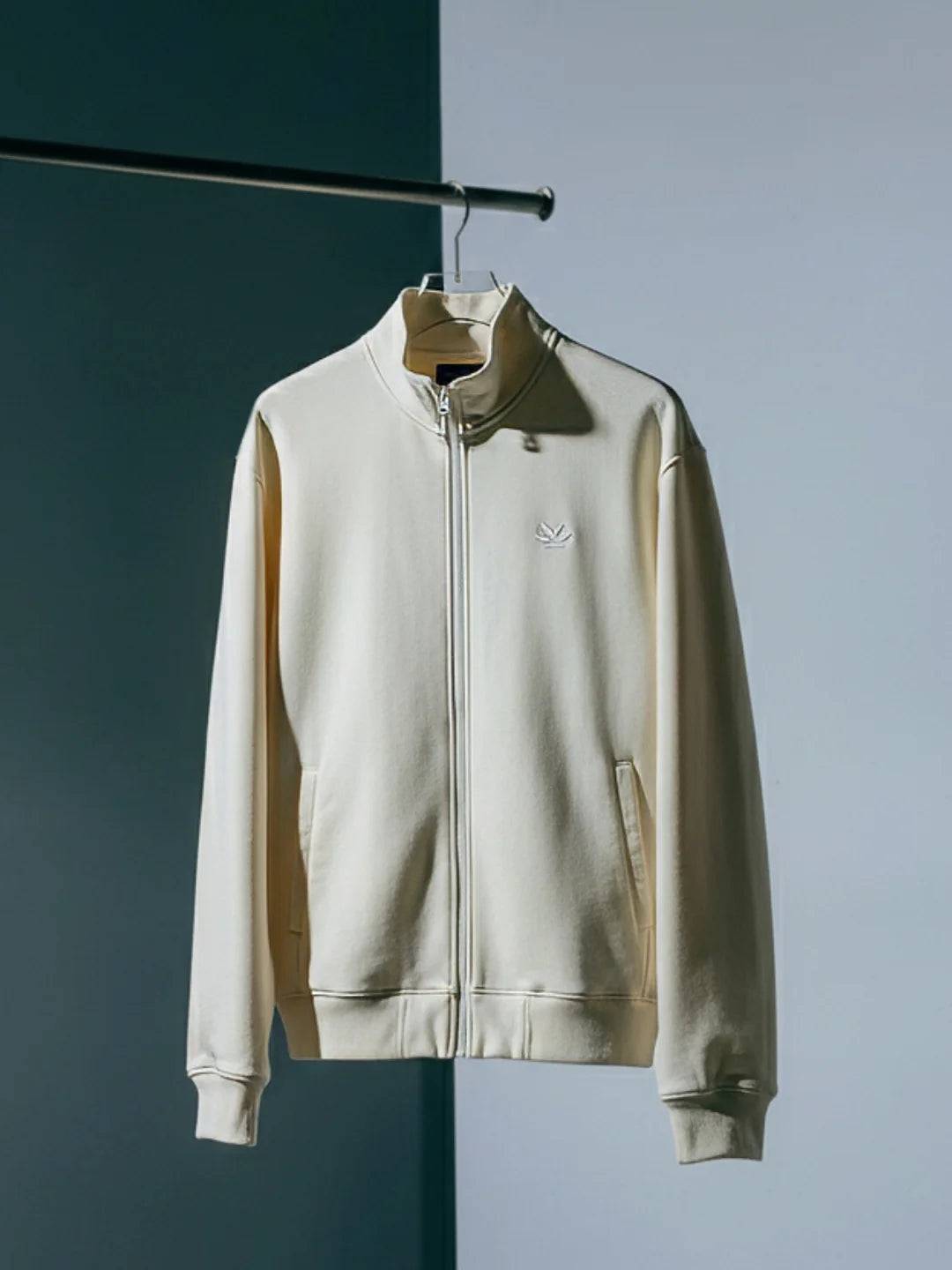 Men’S Solid Zip-Up Stand Collar Sweatshirt | Aloe Wash