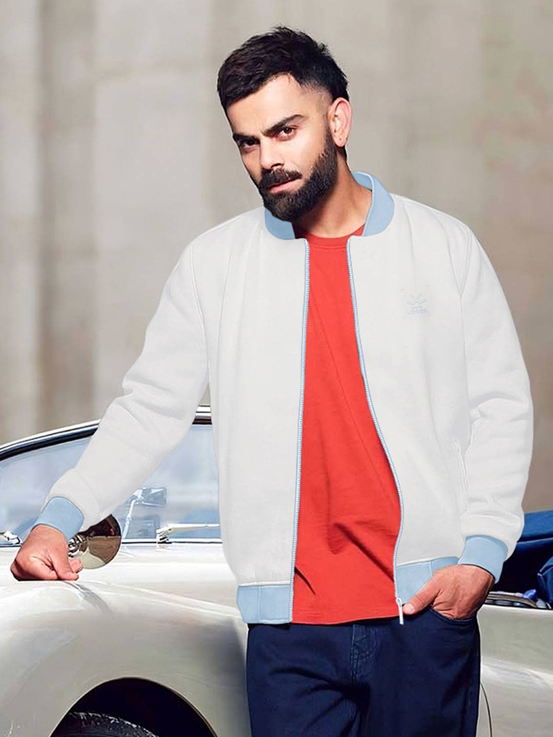 Men's Comfort Fit Zip-Up Jacket  |  White