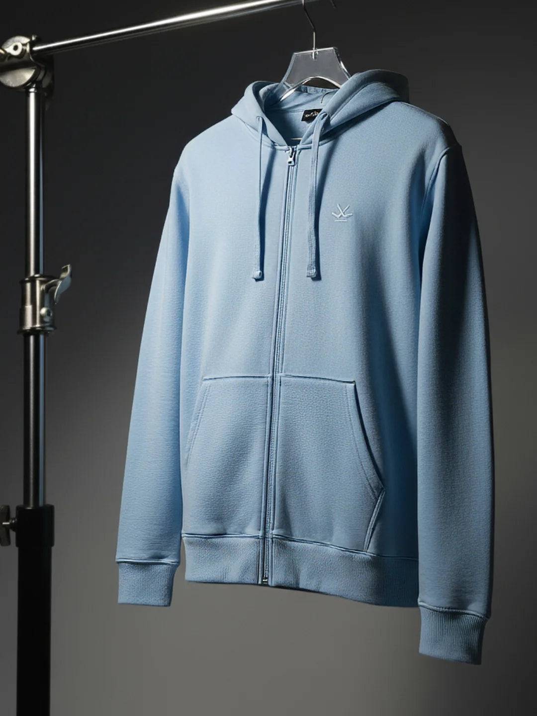 Men’s Solid Zip-Up Hoodie Sweatshirt | Blue