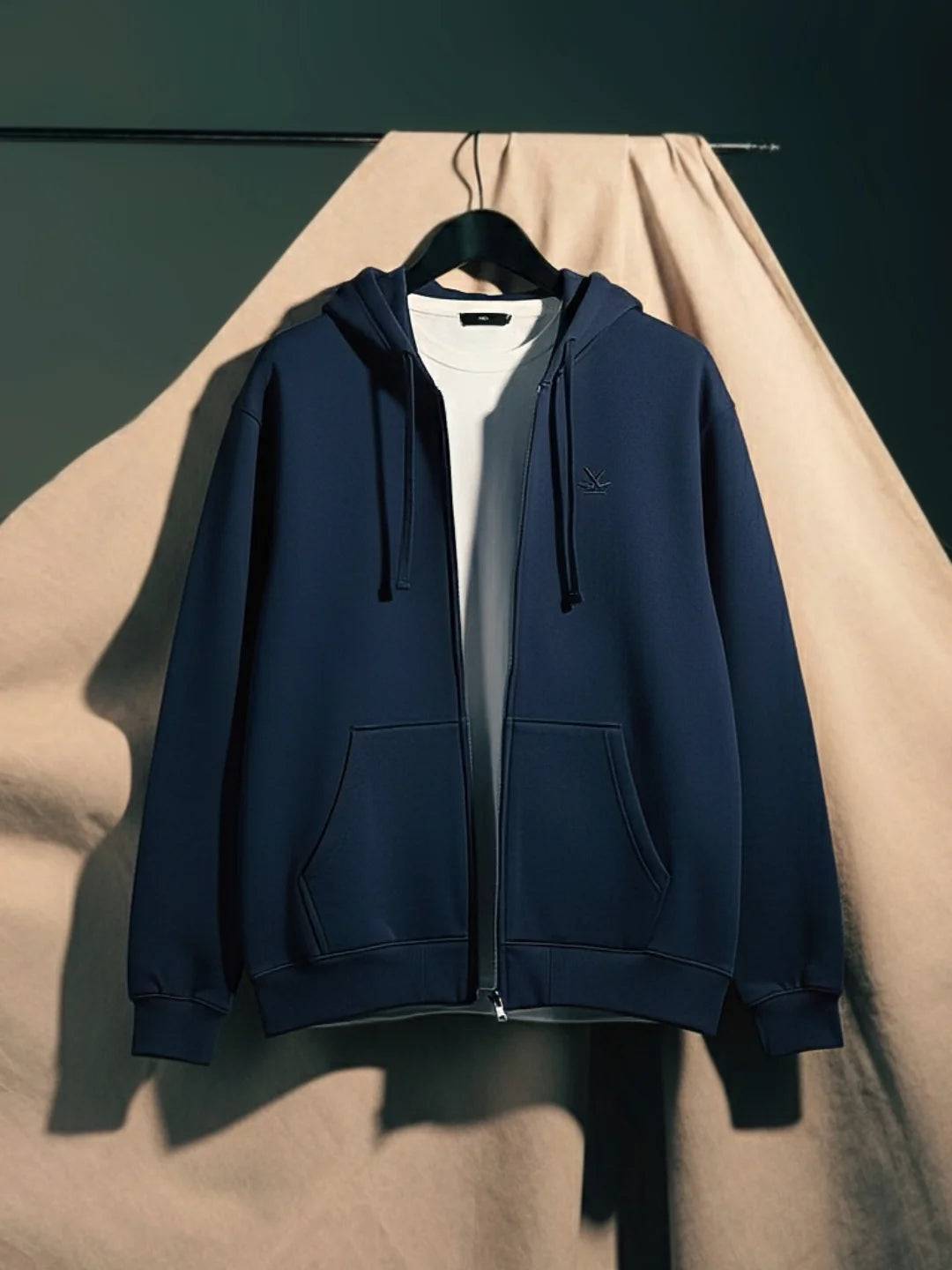 Men’s Solid Zip-Up Hoodie Sweatshirt | Blue