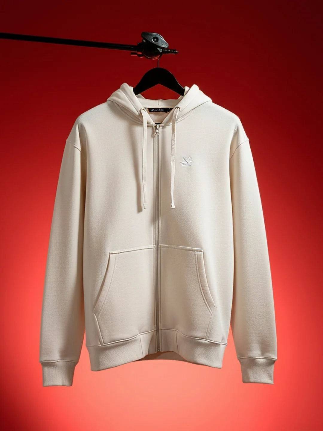 Men’s Solid Zip-Up Hoodie Sweatshirt | Tapioca