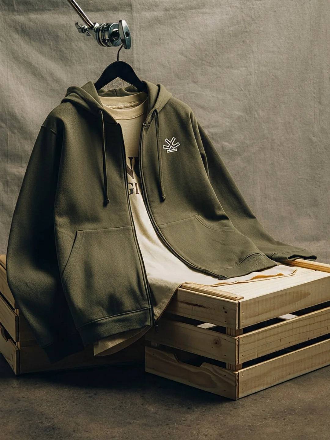 All-Day Casual Comfort Fit Hooded Sweatshirt | Olive