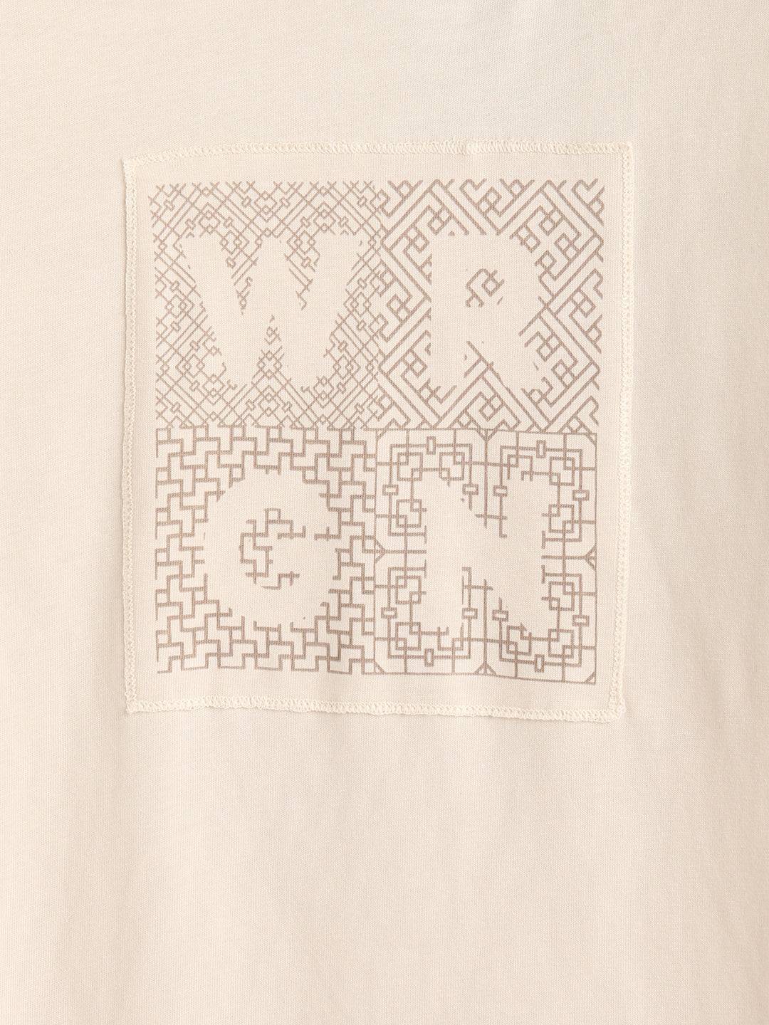 Printed Patchwork T-Shirt  |  Beige