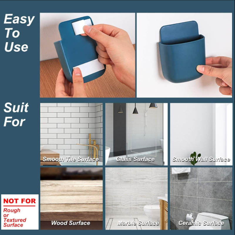 Wall Mounted  Mobile & Remote Holders – Multipurpose Organizer for Living Room & Bedroom (Random color-Pack of 4) Buy @ ₹99