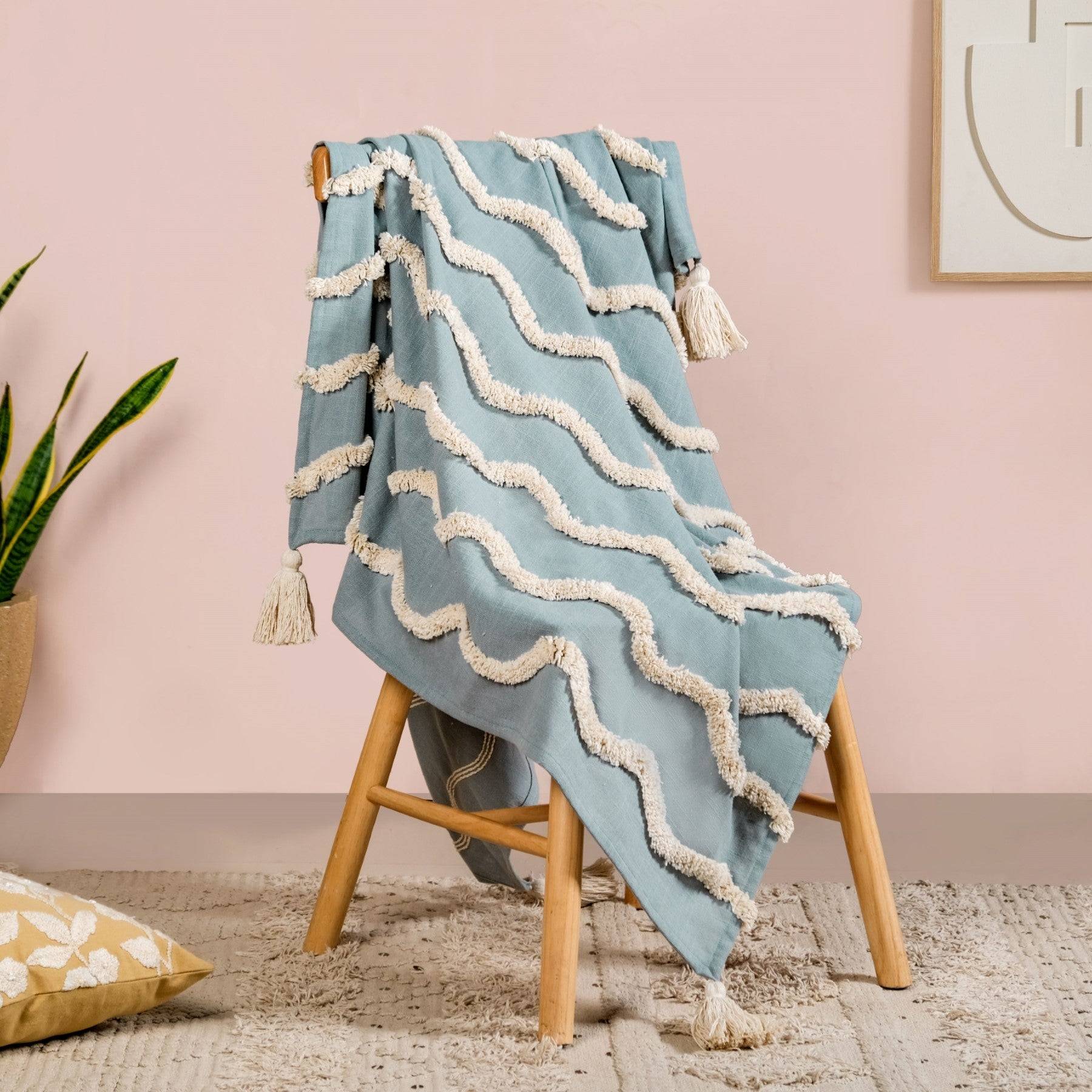 Wave And Weave Pure Cotton Throw